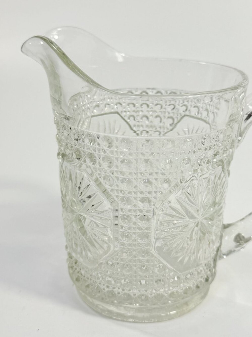 Milk Pitcher Creamer Imperial Amelia Clear Depression Glass Star Medallion - Picture 8 of 10